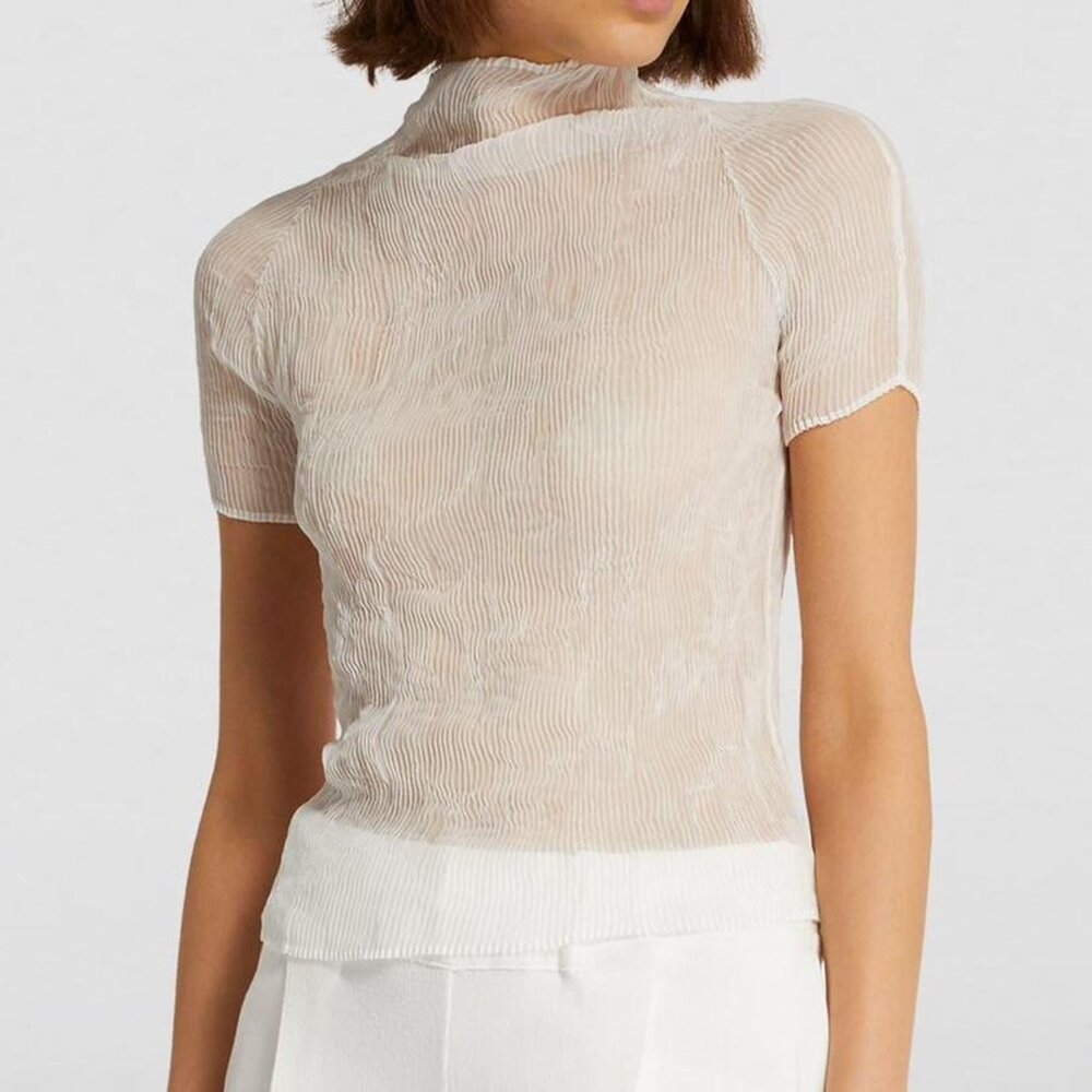Issey Miyake Chiffon Twist Top in White